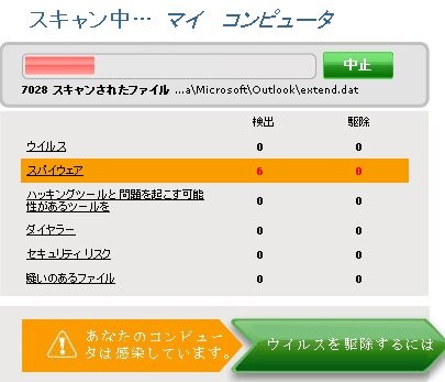 ウイルスの検索、駆除 ウイルスの検索、駆除